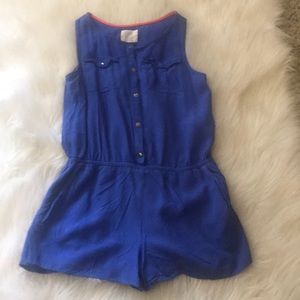 Blue short sleeve romper
